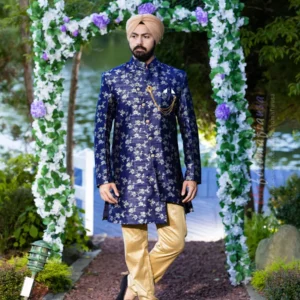 Blue Gold Indo Western