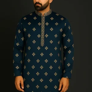 Kurta Pajama - Blue and Gold