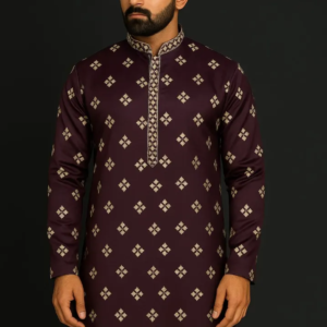 Kurta Pajama - Maroon and Gold