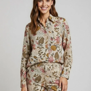 Cream Botanical Print Co-ord Set – Mohikas