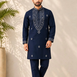 Men's Embroidered Kurta (KT4061100) - Mohikas